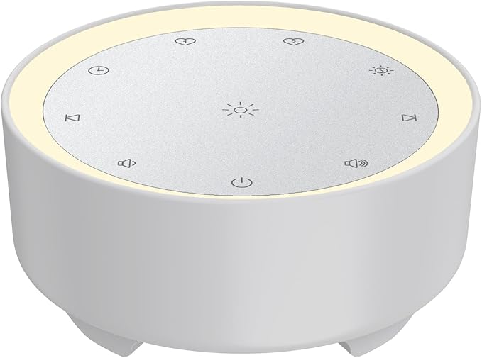 Kipcush Sound Machine & Night Light for Adults, Baby, Kids. White Noise Machine with 20 Soothing Sleep Sounds. Small Size & Portable Design for Bedroom (Gray, Small) - Bloomnest