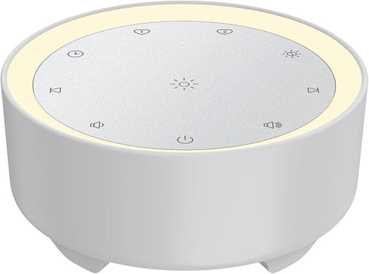 Kipcush Sound Machine & Night Light for Adults, Baby, Kids. White Noise Machine with 20 Soothing Sleep Sounds. Small Size & Portable Design for Bedroom (Gray, Small) - Bloomnest