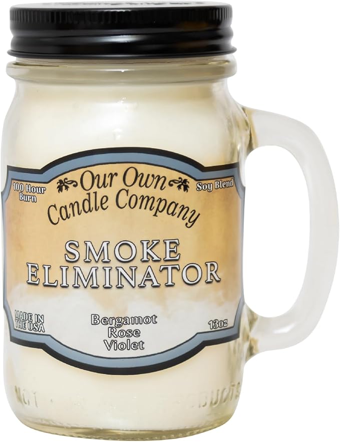 Our Own Candle Company, Smoke Eliminator Scented Mason Jar Candle, 100 Hour Burn Time - 13 Ounces - Bloomnest
