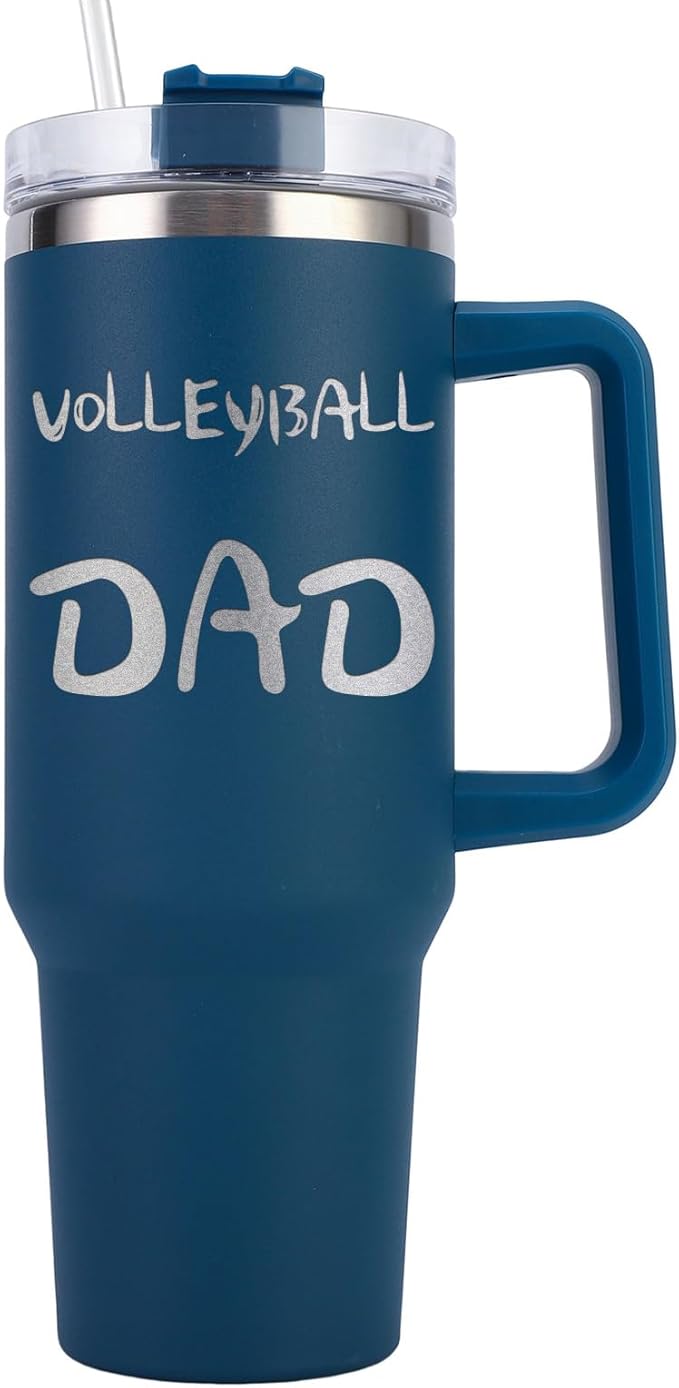 Personalized Tumbler with Handle, Custom 40oz Insulated Stainless Steel Travel Mug Coffee Cup with Engraved Name and Straw Lid, Personalized Gifts for Women Men Him Her (blue-31) - Bloomnest