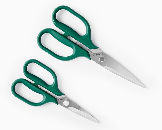 Misen Heavy Duty Kitchen Shears - Comfortable Ambidextrous Scissors for Meat, Poultry, Herbs & More - Easy to Clean - German Stainless Steel - Green - Bloomnest
