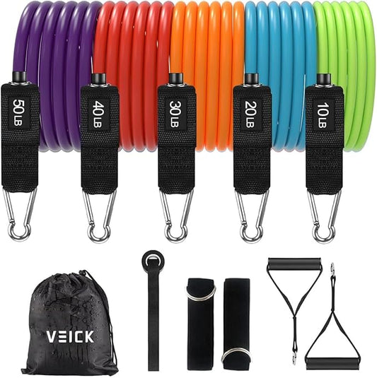 VEICK Resistance Bands, Exercise Bands, Workout Bands, Resistance Bands for Working Out with Handles for Men and Women, Exercising Bands for Fitness Weights Work Out at Home - Bloomnest