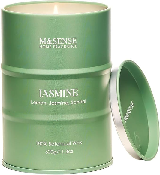 M&SENSE Jasmine Scented Candles Large, Natural Soy Candles 21.2oz 120 Hour Slow Burning,Aromatherapy Candle for Stress Relief Meditation Relaxing - Bloomnest