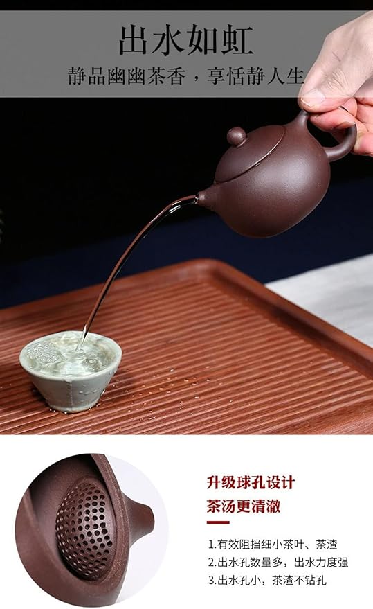 Xishi Teapot 6.5oz Chinese Zisha Clay Pot Ceramics Purple Sand Mud Kungfu Tea Set Kettle Spherical Filter - Bloomnest