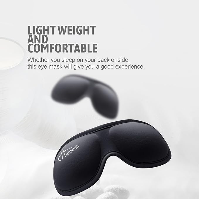 Sleep Eye Mask for Women Men, Eye Covers for Sleeping, 3D Sleep Mask for Travel Yoga Nap (Black) - Bloomnest