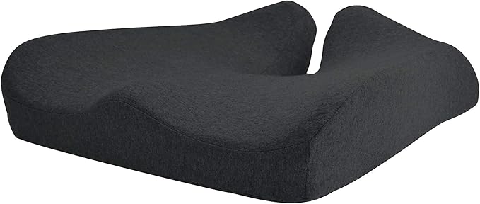 Cushion Lab Patented Pressure Relief Seat Cushion for Long Sitting Hours on Office & Home Chair - Extra-Dense Memory Foam for Soft Support. Car Pad for Hip, Tailbone, Coccyx, Sciatica - Black - Bloomnest