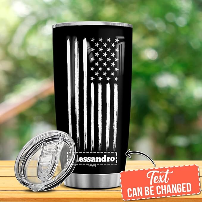 winorax American Flag Tumbler 20oz 30oz Double Wall Vacuum Stainless Steel Insulated Tumblers Coffee Travel Mug Cup With Lid USA Birthday 4th of July Cups For Men Women Custom Name - Bloomnest
