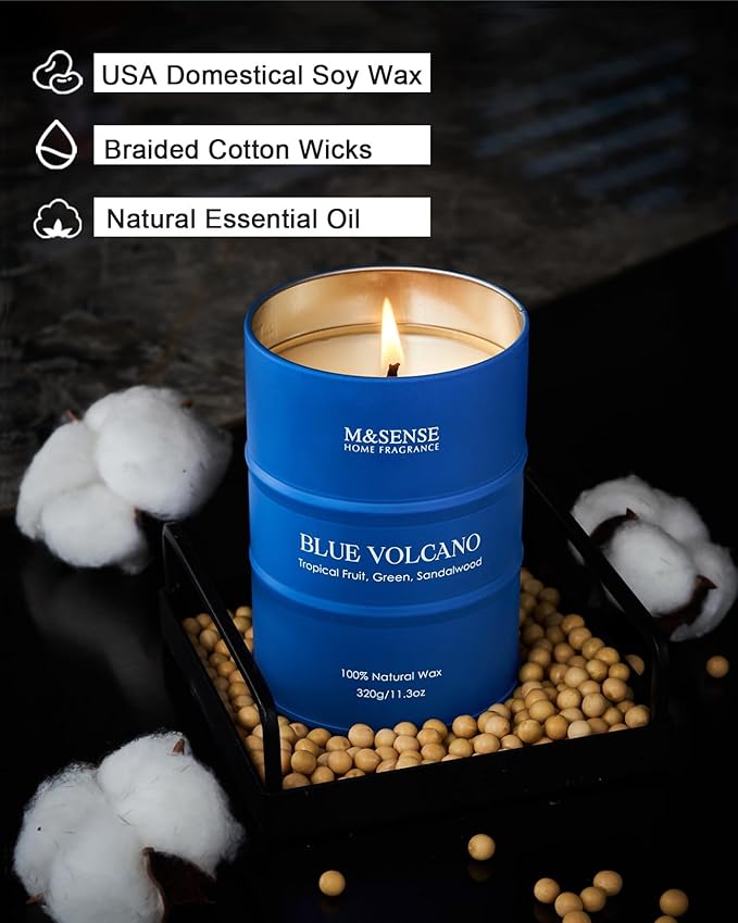 M&SENSE Tropical Fruit Soy Scented Candles Natural Non Toxic, Summer Candles 11.3oz 70 Hours Long Lasting Burning, Unique Candle Gifts Cozy Room Decor for Women Men - Bloomnest