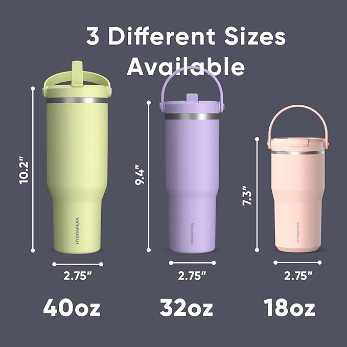 Hydrapeak Nomad 32 oz Tumbler with Handle and Straw Lid, Leakproof, Double Insulated, 32oz Cup, Stainless Steel | Navy - Bloomnest