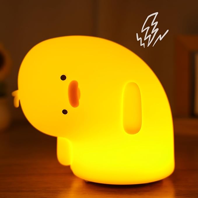 Attivolife Duck Night Light, Silica Gel Nursery Bedside Lamp with Dimmable Rechargeable Timer, Great Decor Piece for Bedrooms, Study, Creative Gift Idea Appeals to Mother Kids Friends Family - Bloomnest