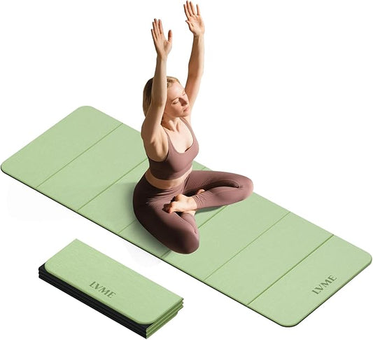 Foldable Yoga Mat, 0.32 inches Thick(8mm), SGS Certified, Non Slip, 71 x 24 inches, Foldable for Travel, Pilates, Camping, Environmental Sports Mat, Odorless TPE Material - Bloomnest