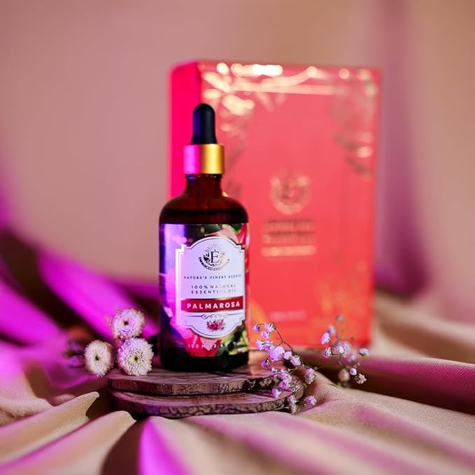 Luxurious Palmarosa Essential Oil by Enhanced Essentials| Slow Distilled & Pure| for Home,Diffusers,Skin & Hair Care,Aromatherapy,Bath,Perfume,Soap & Candle Making|with Glass Dropper|100 ml - Bloomnest