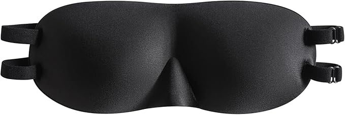 ALASKA BEAR Sleep Mask 2 Straps, Deep Concave Molded Foam Mask with Convex Eye Cups and Light Blocking Nose Contour, Two Adjustable Elastic Bands Stay on Head w/o Slipping, Black - Bloomnest