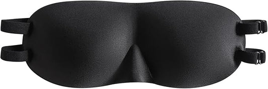 ALASKA BEAR Sleep Mask 2 Straps, Deep Concave Molded Foam Mask with Convex Eye Cups and Light Blocking Nose Contour, Two Adjustable Elastic Bands Stay on Head w/o Slipping, Black - Bloomnest