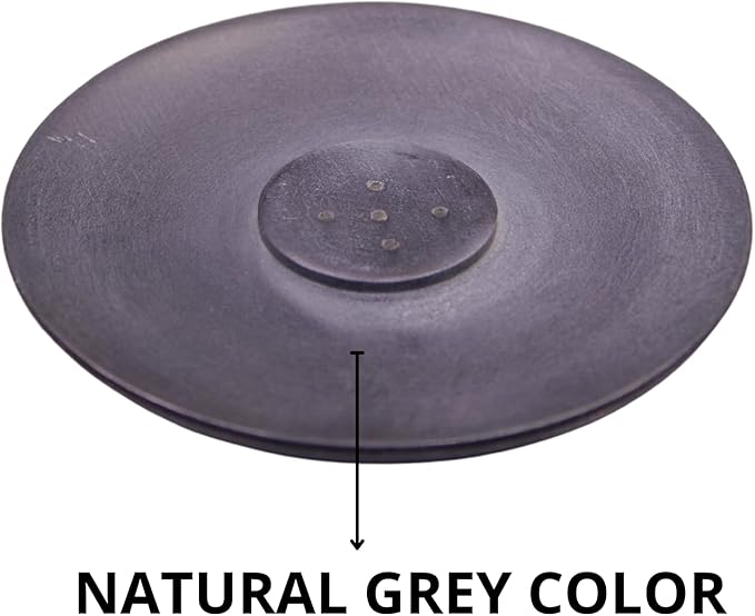 Handmade Natural Grey Marble Incense Stick Holder - Round Incense Burner With Multiple Holes For Incense Sticks. Decorative Ash Catcher For Home and Office Decor. (4 inch Diameter, Grey) - Bloomnest