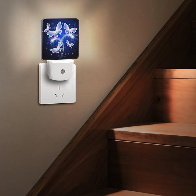 Butterfly Night Light, Plug into Wall Decor Nightlights for Bedroom, Bathroom, Hallway, Kitchen, with Dusk to Dawn Light Auto Sensors LED Night Lights for Boys Girls Women Men Room Gifts - Bloomnest
