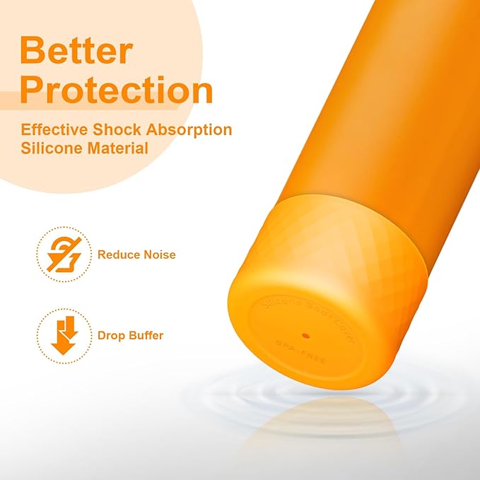 2PCS Silicone Water Bottle Boot for Owala 24oz 32oz 40oz, Anti-Slip Protective Sleeve Bottom Bumper Protector for FreeSip, Twist, and Flip Stainless Steel Water Bottles Alwenid