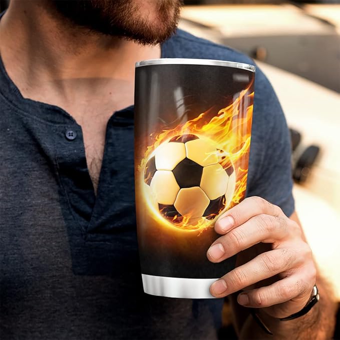 Wassmin Personalized Soccer Tumbler Sports Cups With Lids Gifts For Sport Lovers Fan Coach Players Stainless Steel Insulated Tumblers 20oz 30oz Coffee Travel Mug Birthday Christmas Presents - Bloomnest