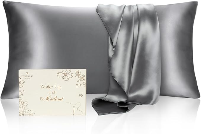 Yanibest Satin Pillowcase, King Size Pillow Cases Set of 2 - Silk Pillow Cases for Hair and Skin with Zipper, Silk Pillow Cases King for 20"x36", Exquisite Packaging for Women Men - Bloomnest