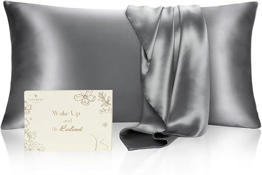 Yanibest Satin Pillowcase, King Size Pillow Cases Set of 2 - Silk Pillow Cases for Hair and Skin with Zipper, Silk Pillow Cases King for 20"x36", Exquisite Packaging for Women Men - Bloomnest