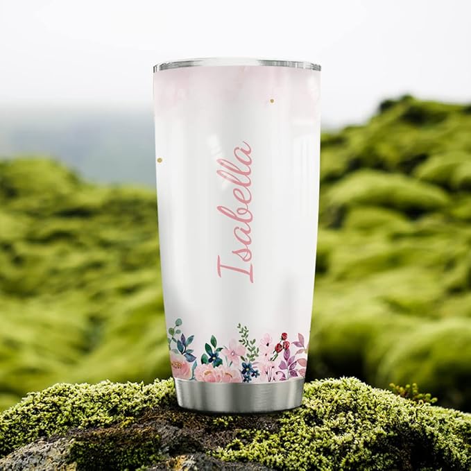 wowcugi Personalized Tumblers Initial Monogram Tumblers 20oz 30oz Insulated Coffee Travel Mug With Lid Birthday Christmas Personalized Cup Gifts For Women Girls Friends Bestie Mom Daughter Aunt Sister - Bloomnest