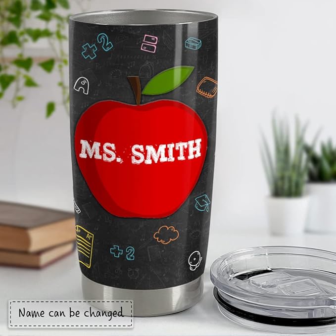 SANDJEST Personalized Teacher Tumbler 20oz 30oz With Lid - Appreciation Gift for Preschool Teaching Assistant - Christmas Birthday Teacher Day - Bloomnest