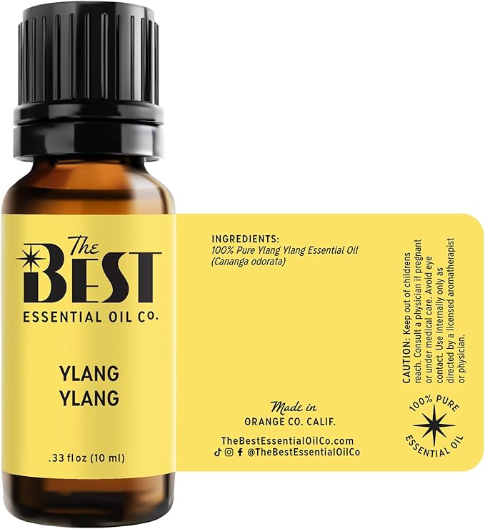 The Best Ylang Ylang Essential Oil Premium Grade- 100% Pure & Natural for Aromatherapy, Diffuser, Spa, Massage, Air Freshener- 10 ml (.33 fl oz) - Bloomnest