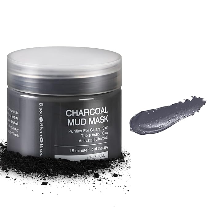 Turmeric Clay, Dead Sea Mud & Charcoal Gel Face Mask Trio With Applicator, Deep cleansing Clay and Mask Applicator, Facial Therapy PH Balanced Hypo-allergenic (3 Sets Mud Mask) - Bloomnest