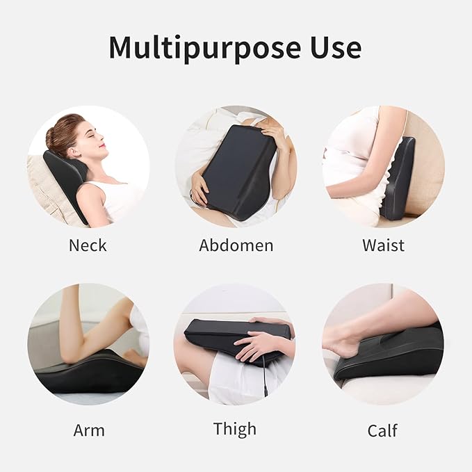 Boriwat Back Massager with Heat, 3D Kneading Massage Pillow for Back, Neck, Shoulder, Leg Pain Relief Deep Tissue, Gifts for Women Men Mom Dad - Bloomnest