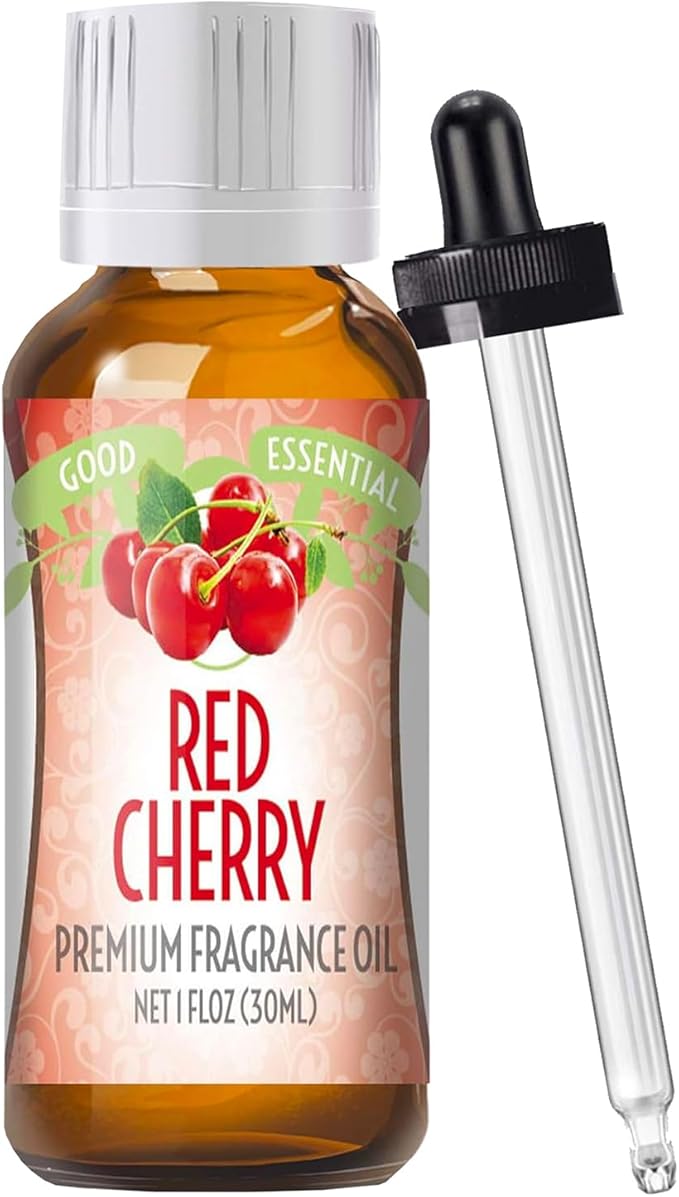 Good Essential Professional Red Cherry Fragrance Oil for Diffusers, Candles, Soaps, Lotion & Perfume - 1 fl oz (30ml) - Cherry Scent for Candle Making GoodEssential