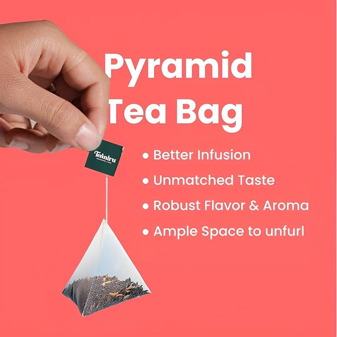 Teaniru, Apple Cinnamon Black Tea - Pure Leaf Tea |100 Pyramid Tea Bags, Individual Sachets | Energy Tea - Low Caffeine | 100% Natural Ingredients - Brew Hot or Cold | Thanks Giving - Bloomnest