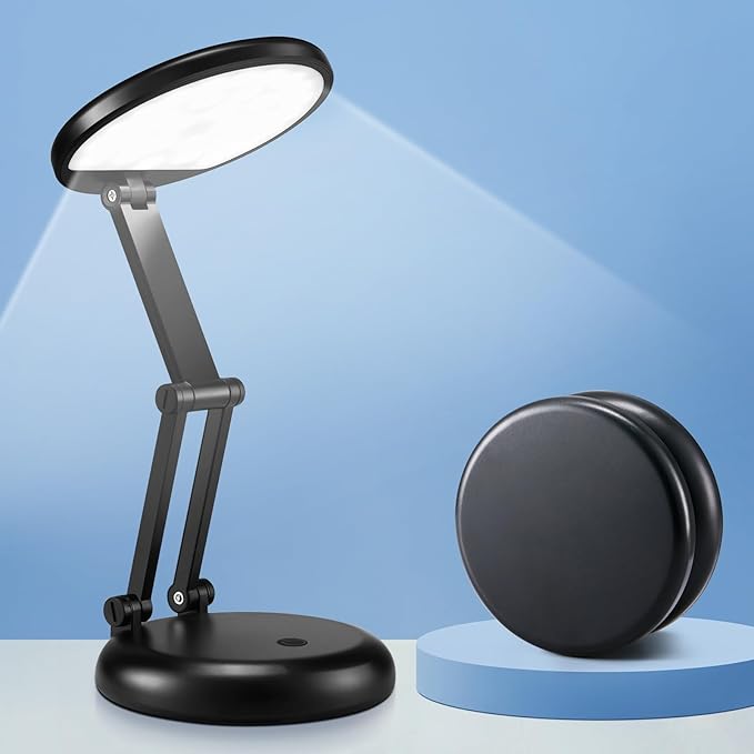Desk Lamps for Home Office Rechargeable 3600mAh, Foldable+Portable Cordless Desk Light Small Table Lamp,Dimmable+9 Brightness Small Table Lamp Desk Light Table, LED Desk Lamps for Home Office - Bloomnest
