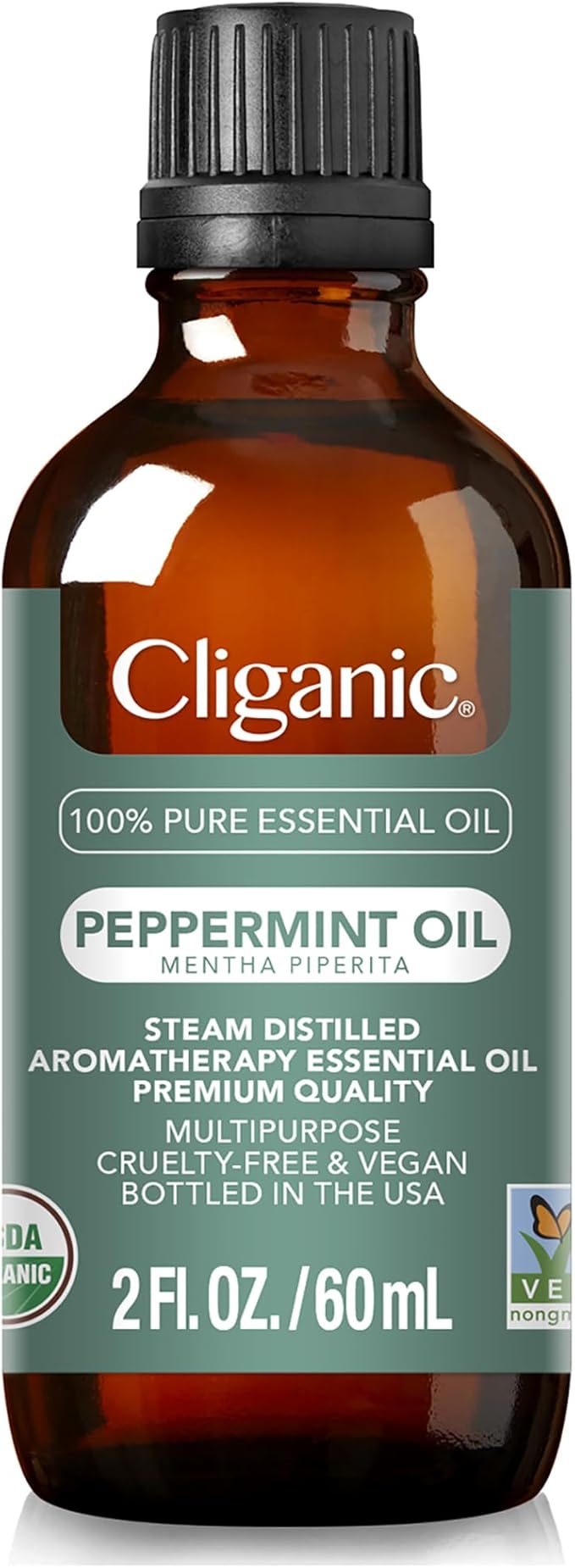Cliganic Organic Peppermint Essential Oil - 100% Pure Natural for Aromatherapy Diffuser | Non-GMO Verified (Packaging May Vary) Cliganic