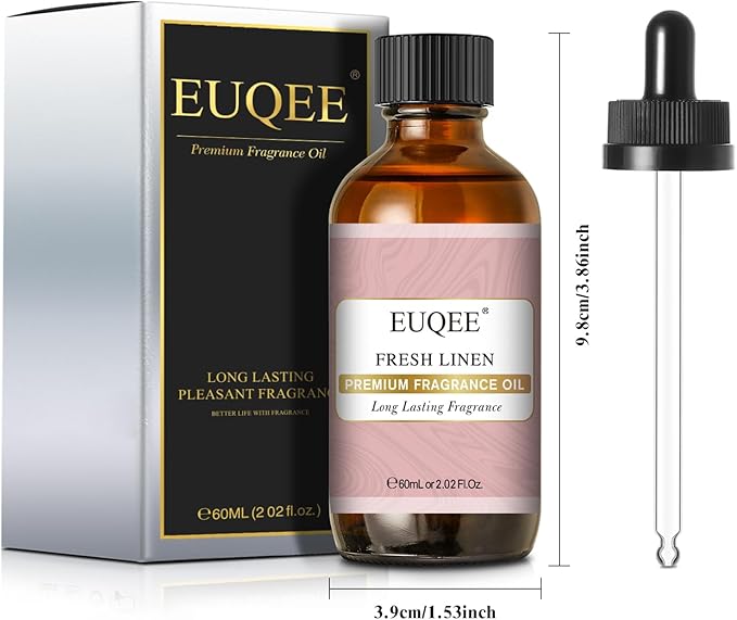 EUQEE Fresh Linen Fragrance Oil 60ml Premium Fragrance Essential Oil for Aromatherapy, Diffusers, DIY Bath Bombs, Candle Making (2.02 Fl oz) - Bloomnest