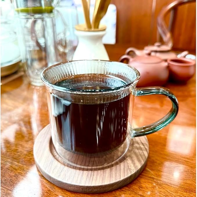 7OZ Double Walled Coffee Mugs Glass with Lid Handles,Cups for Latte,Hot Tea,Cappuccino, Mocha,Cocoa,Hot & Cold Beverages Glasses Heat Resistant Coffee Cups - Bloomnest