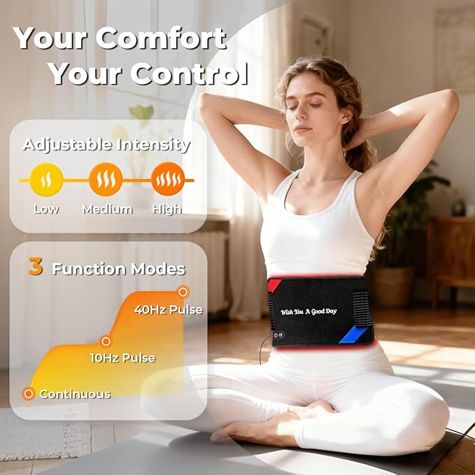 Red Light Therapy for Body – 90 LEDs Triple Wavelength (660/850/460nm), 13"x7.3" Wearable Infrared Light Therapy Pad for Pain Relief, Muscle Recovery & Skin Care – 27 Customizable Options LIGHTIUM