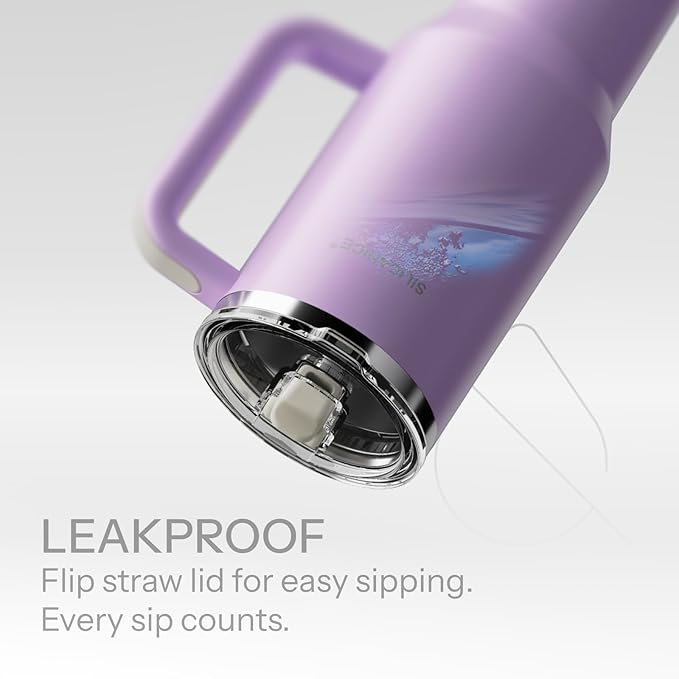 Easy Clean Pro Tumbler - 40 oz Water Bottle with Handle & Quick-Disassemble Flip Straw, Leak Resitance,Double Wall Insulated Stainless Steel, Dishwasher Safe, BPA-Free,Gifts for Women & Men - Bloomnest