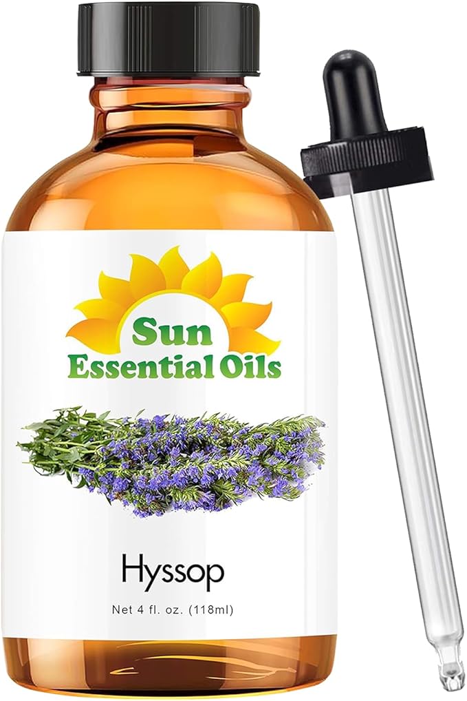 Sun Essential Oils Hyssop Essential Oil 4 Fluid Ounces – Aromatherapy Oil - Bloomnest