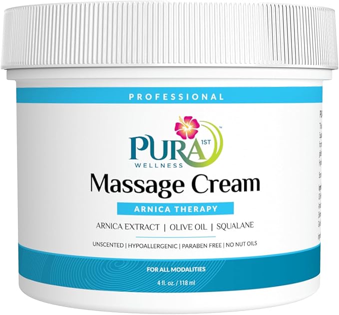 Wellness Professional Arnica Therapy 4oz Massage Cream, Cream for Bruising, Olive Oil, Arnica Extract, Unscented, Hypoallergenic, Natural, Skin Moisturizing & Hydrating, Deep Tissue, Wellness - Bloomnest