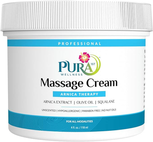 Wellness Professional Arnica Therapy 4oz Massage Cream, Cream for Bruising, Olive Oil, Arnica Extract, Unscented, Hypoallergenic, Natural, Skin Moisturizing & Hydrating, Deep Tissue, Wellness - Bloomnest