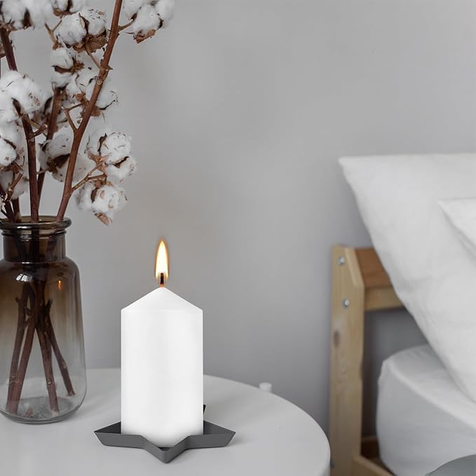 20-Piece White Taper Candles (2x4 inches) | Unscented, Dripless & Smokeless | Clean-Burning Dinner Candles for Weddings, Parties, Dinner Table Decor, Home Dining, Church Ceremonies & Celebrations - Bloomnest
