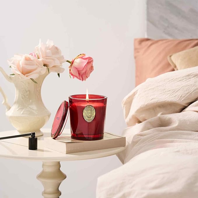 M&SENSE Natural Soy Candle | Wild Rose & Red | 9.2 oz, 50H Burn Time | Luxury Scented Candle for Relaxation, Gifting, Home Décor | Ideal for Bedroom, Office, Party Ambiance - Bloomnest