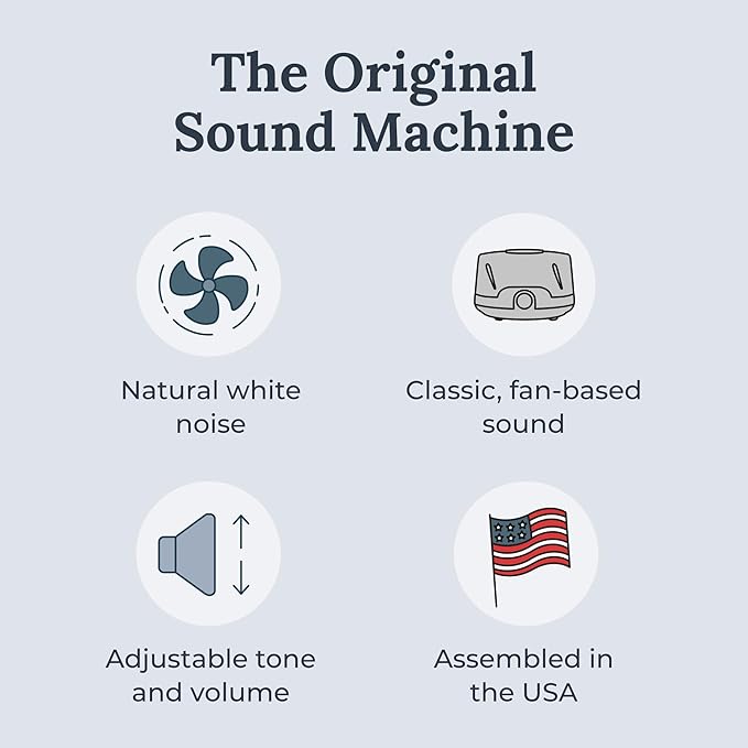 Yogasleep Dohm Classic (Gray) The Original White Noise Machine, Soothing Natural Sound from A Real Fan, Noise Cancelling for Office Privacy, Travel & Meditation, Sleep Therapy for Adults & Baby - Bloomnest