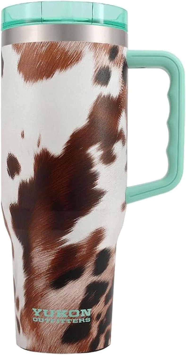 Yukon Outfitters Fit Forty 40oz Double Wall Vacuum Insulated Stainless Steel Tumbler with Reusable Straw & Ergonomic Handle | For Hot or Cold Beverage, Buckle Bunny