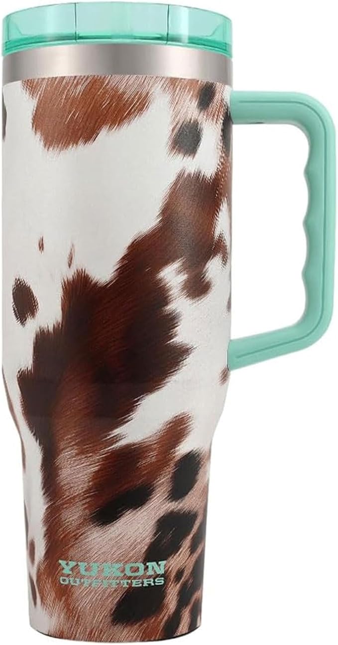 Yukon Outfitters Fit Forty 40oz Double Wall Vacuum Insulated Stainless Steel Tumbler with Reusable Straw & Ergonomic Handle | For Hot or Cold Beverage, Buckle Bunny - Bloomnest