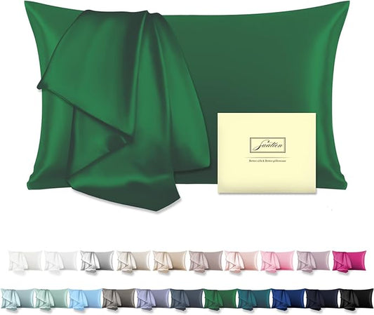 Mulberry Silk Pillowcase for Hair and Skin Standard Size 20"X 26" Pillow Case with Hidden Zipper Soft Breathable Smooth Cooling Silk Pillow Covers for Sleeping (Olive Green,Standard,1Pcs) - Bloomnest