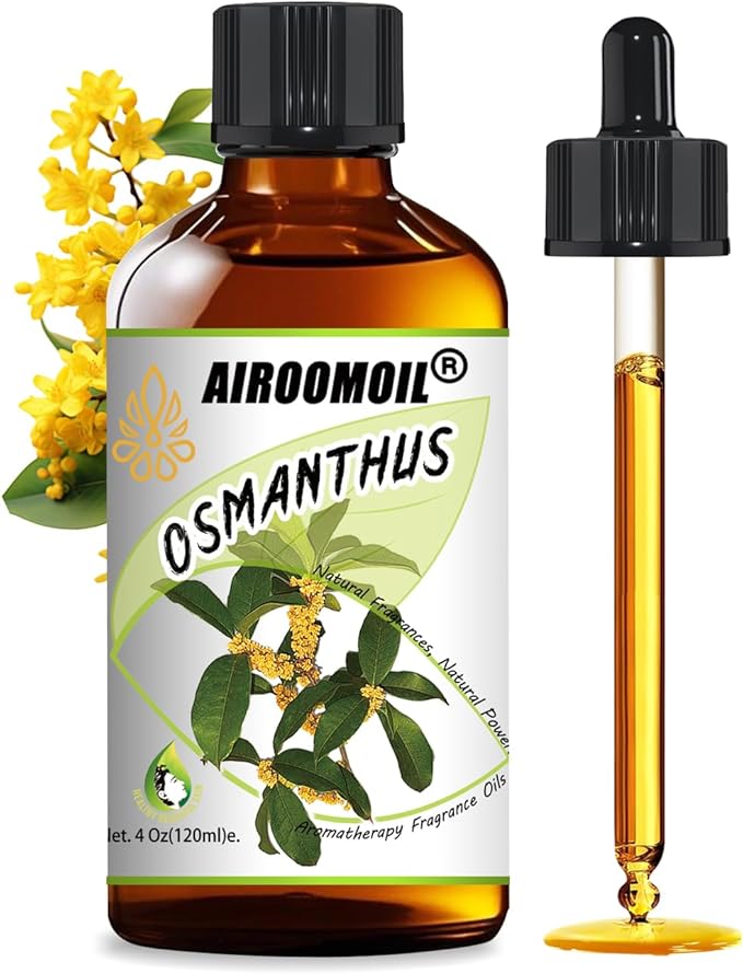 Osmanthus Essential Oil, 100% Pure Natural Osmanthus Oil, Premium Essential Oil for Diffusers, DIY Candles, Soaps, Room & Linen Sprays, Aromatherapy, Blending, 4 Fl Oz / 120ml Airoomoil