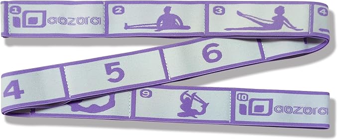 Aozora Stretch Bands for Exercise, Elastic Yoga Stretching Strap, Flex Strap 10 Loops for Physical Therapy, Pilates, Yoga, Dance & Gymnastics Exercise and Flexible Pilates Stretch Band - Bloomnest