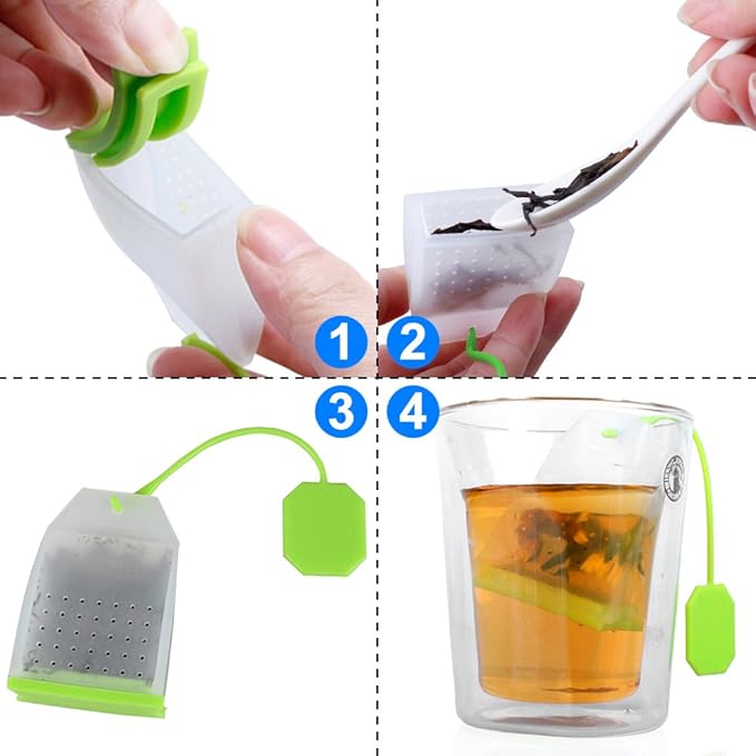 6 Pack Silicone Tea Infuser, FineGood Tea Bags Tea Infuser for Loose Tea Reusable Tea Filter Strainer - Bloomnest