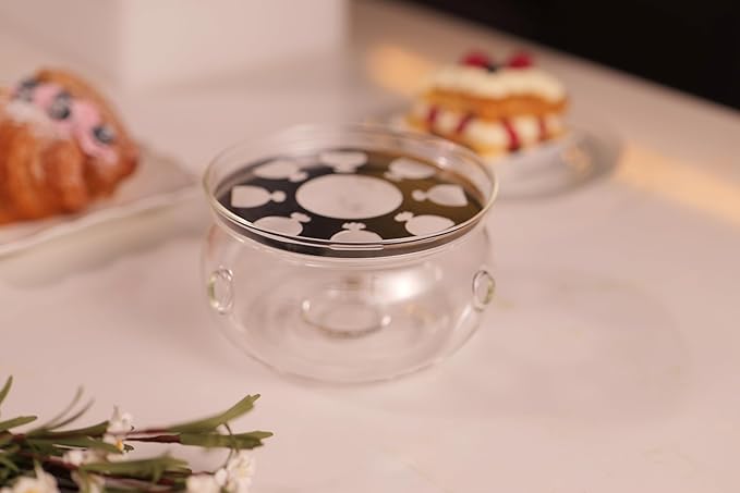 CnGlass Universal Glass Teapot Warmer,Handcrafted with Heat Proof & Lead-Free Glass Tealight Warmer 5.3 in/13.5cm diameter (Candle not Included) - Bloomnest